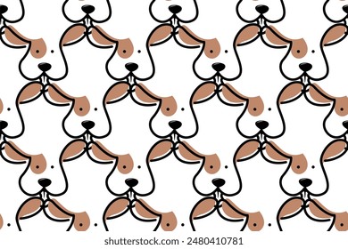 Dog seamless pattern background. Cute animal seamless pattern background. Wrapping paper seamless pattern
