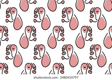 Dog seamless pattern background. Cute animal seamless pattern background. Wrapping paper seamless pattern