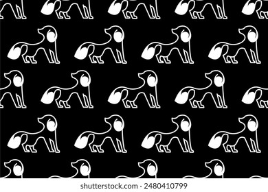 Dog seamless pattern background. Cute animal seamless pattern background. Wrapping paper seamless pattern