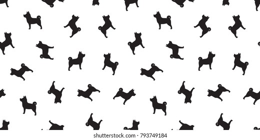 Dog seamless pattern Dog Breed bulldog vector isolated background wallpaper white