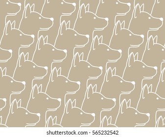 Dog Seamless Pattern Brown