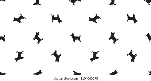 Dog seamless pattern bull dog vector breed isolated wallpaper background