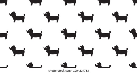 Dog seamless pattern Dachshund vector puppy scarf isolated cartoon illustration tile background repeat wallpaper