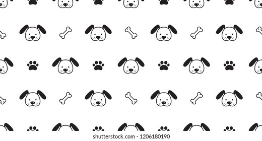 Dog seamless pattern Dachshund vector puppy paw bone scarf isolated cartoon illustration repeat wallpaper tile background