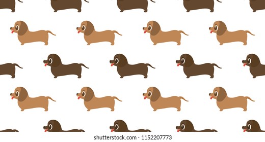 Dog seamless pattern duchshund repeat on white background.Vector illustration.