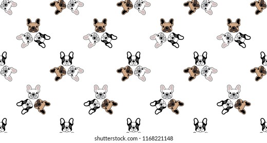 Dog seamless pattern french bulldog vector isolated repeat wallpaper tile background