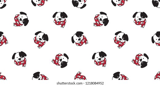 Dog seamless pattern french bulldog vector Christmas polka dot scarf isolated cartoon illustration repeat wallpaper tile background