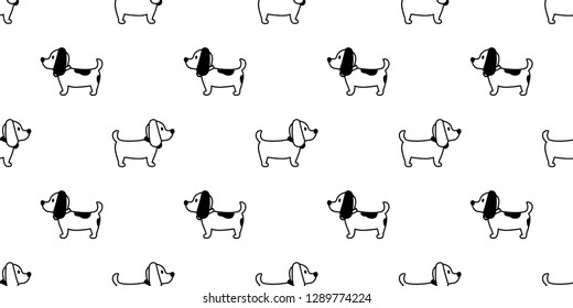 Dog seamless pattern french bulldog vector isolated paw Breed repeat wallpaper cartoon tile background
