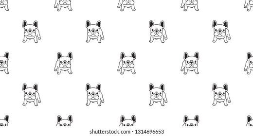 Dog seamless pattern french bulldog vector scarf isolated puppy cartoon illustration tile background repeat wallpaper