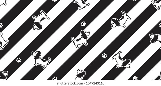 dog seamless pattern french bulldog paw footprint striped vector cartoon scarf isolated repeat wallpaper tile background doodle illustration design