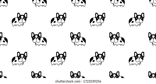 dog seamless pattern french bulldog vector repeat wallpaper scarf isolated tile background cartoon puppy pet doodle illustration design
