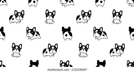 dog seamless pattern french bulldog vector puppy pet repeat wallpaper tile background scarf isolated cartoon doodle illustration design