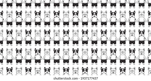 dog seamless pattern french bulldog vector cartoon character scarf isolated tile wallpaper repeat background gift wrap paper illustration design