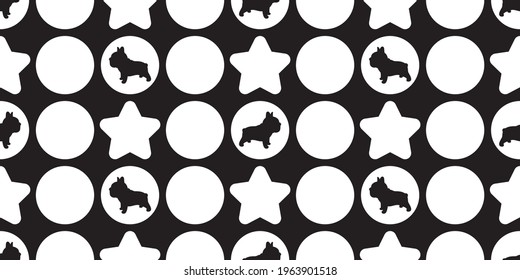 dog seamless pattern french bulldog vector polka dot star footprint paw cartoon repeat wallpaper tile background scarf isolated illustration doodle silhouette design