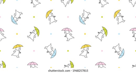 dog seamless pattern french bulldog umbrella raining vector footprint paw cartoon repeat wallpaper tile background scarf isolated illustration doodle color design