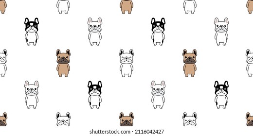 dog seamless pattern french bulldog vector pet puppy breed cartoon repeat wallpaper doodle tile background illustration scarf design isolated