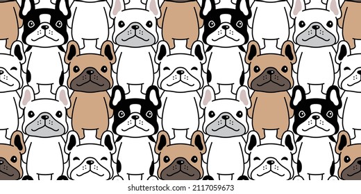 dog seamless pattern french bulldog vector puppy pet breed cartoon repeat wallpaper doodle tile background illustration scarf design isolated