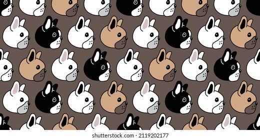 dog seamless pattern french bulldog vector puppy pet breed cartoon doodle repeat wallpaper tile background illustration design isolated