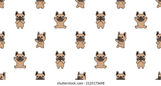 dog seamless pattern french bulldog vector puppy pet breed cartoon tile background repeat wallpaper doodle design illustration isolated