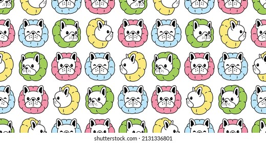 dog seamless pattern french bulldog collar vector puppy pet breed cartoon character repeat wallpaper tile background gift wrapping paper doodle design illustration isolated