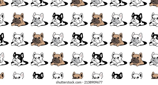 dog seamless pattern french bulldog vector hole pet puppy breed cartoon character repeat wallpaper isolated tile background doodle illustration design clip art