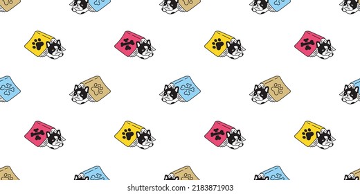 dog seamless pattern french bulldog sleeping book vector pet puppy breed cartoon scarf isolated tile background repeat wallpaper wrapping paper doodle illustration design