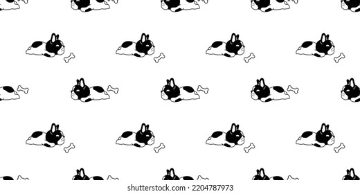 dog seamless pattern french bulldog bone sleeping vector pet puppy breed cartoon scarf isolated tile background repeat wallpaper wrapping paper doodle illustration design