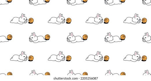 dog seamless pattern french bulldog sleeping basketball vector pet ball toy puppy breed cartoon scarf isolated tile background repeat wallpaper wrapping paper doodle illustration design