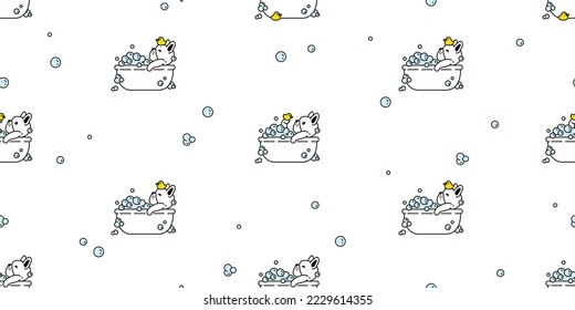dog seamless pattern french bulldog shower bath vector icon soap bubble shampoo pet duck rubber puppy toy cartoon character gift wrapping paper tile background repeat wallpaper scarf isolated symbol i