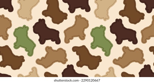 dog seamless pattern french bulldog cookies cracker vector pet puppy cartoon gift wrapping paper tile background repeat wallpaper doodle scarf isolated illustration design