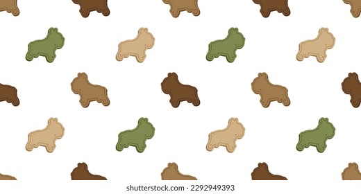 dog seamless pattern french bulldog cookies bakery cracker vector pet puppy snack cartoon gift wrapping paper tile background repeat wallpaper doodle scarf isolated illustration design