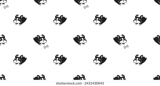 dog seamless pattern french bulldog running puppy vector pet doodle cartoon gift wrapping paper tile background repeat wallpaper illustration scarf isolated design