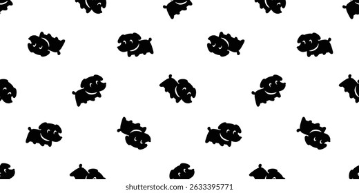 dog seamless pattern french bulldog black puppy pet silhouette vector breed cartoon gift wrapping paper repeat wallpaper tile background doodle illustration isolated design