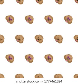 Hundenahtloses Muster, Poodle auf weißem Hintergrund, Hundesymbole. 
