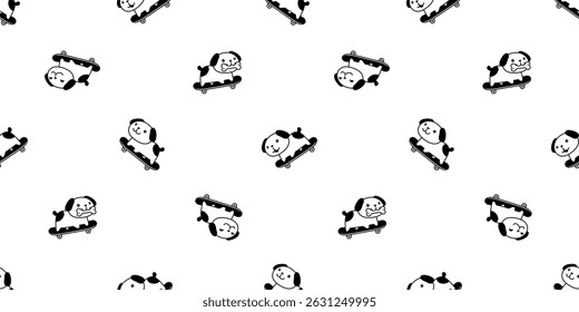dog seamless pattern skateboard skating french bulldog extreme sport puppy vector pet breed cartoon gift wrapping paper repeat wallpaper tile background doodle illustration isolated design