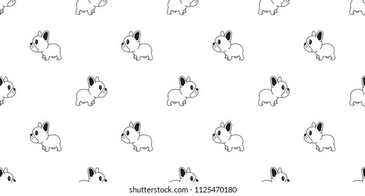 Dog seamless pattern vector french bulldog tile background scarf isolated wallpaper