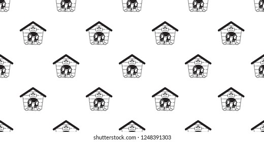 dog seamless pattern vector french bulldog house bowl food bone scarf isolated repeat wallpaper tile background illustration doodle