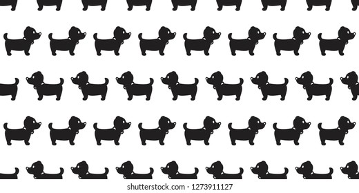 Dog seamless pattern vector french bulldog dachshund puppy scarf isolated cartoon illustration repeat wallpaper tile background