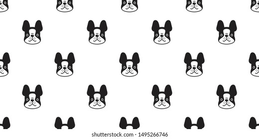 dog seamless pattern vector french bulldog cartoon scarf isolated tile wallpaper repeat background illustration doodle design