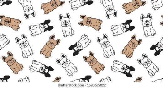 dog seamless pattern vector french bulldog scarf isolated cartoon tile wallpaper repeat background illustration doodle design