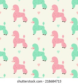 Dog seamless pattern. Vector illustration. 