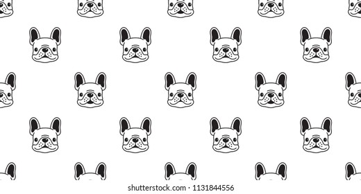 Dog seamless vector french bulldog pattern tile background scarf isolated wallpaper illustration cartoon