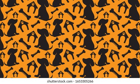 Dog Seamless Vector Pattern Design for printed, fabric design for Womenswear, Activewear, Kidswear and Menswear and Decorative Home Design, Wallpaper Print.