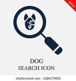Dog search icon. Editable Dog search icon for web or mobile.
