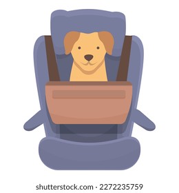 Dog seat icon cartoon vector. Car travel. Animal puppy