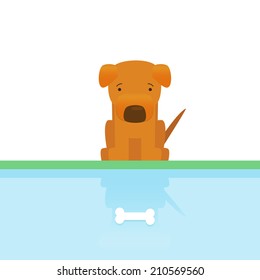 Dog See Bone Under Water Vector Stock Vector (Royalty Free) 210569560 ...