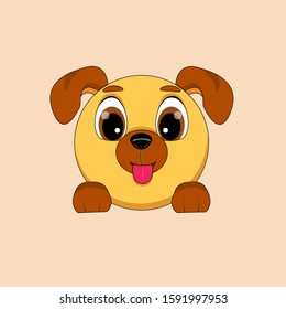 Dog of series "round animals" in vector