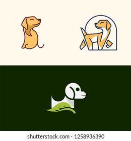 Dog Set Colorful Creative Abstract Animal Pet Business Logo