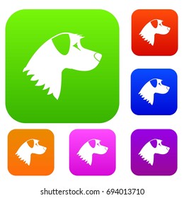 Dog set icon in different colors isolated vector illustration. Premium collection