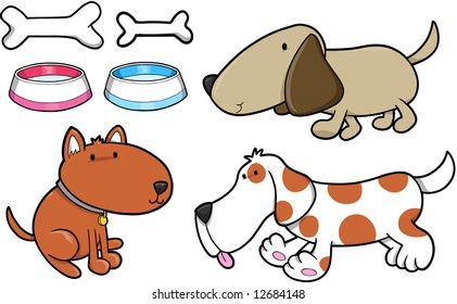 Dog Set Vector Illustration